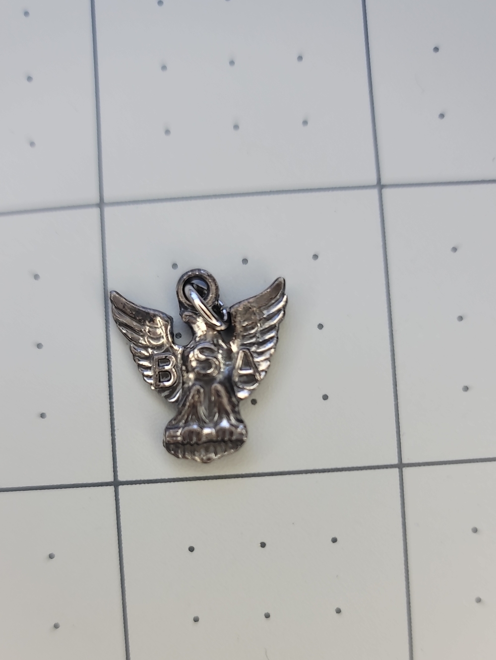 Vintage BSA Eagle Charm Pendant - Silver Tone